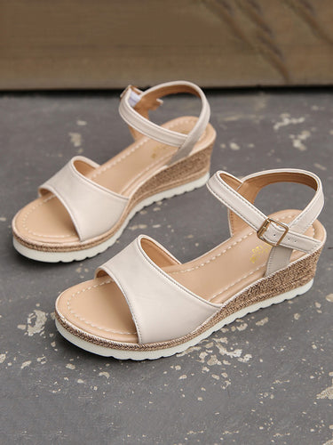 1775910 Espadrillas con cinturino alla caviglia Sandali open toe con fibbia Zeppe & Scarpe flatform