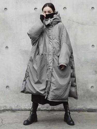 Super locker gesteppte Trennseite mit Hut Outwear Outhear Long Coat Long Coat