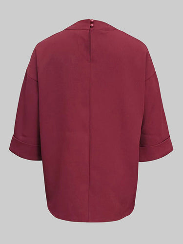 Long Sleeves Loose Solid Color Round-Neck Hoodies&Sweatshirt Tops