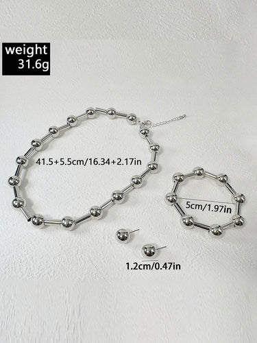 1784928 Geometric Solid Color Bracelet Accessories Earrings Accessories Necklaces Accessories