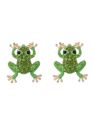 1715202 Animal Shape Rhinestone Shiny Earrings Accessories