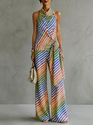 Loose Wide Leg Striped Pants Trousers