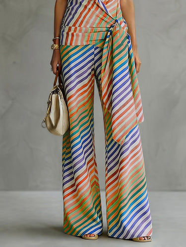 Loose Wide Leg Striped Pants Trousers