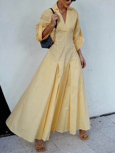 maxi pleated shirt dress Beira Marina Long Pleated Shirt Dress