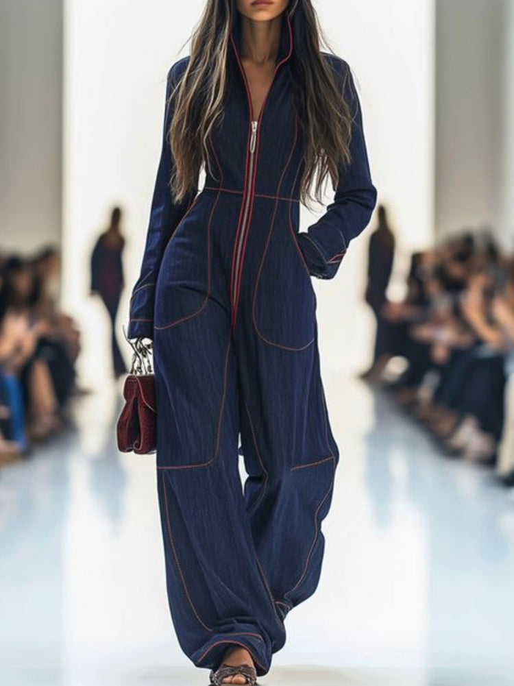 Dames jumpsuit met wijde pijpen voor een moderne look