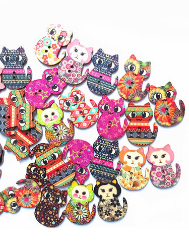 Alrededor de 100 piezas de botones de gato accesorios de decoración de bricolaje