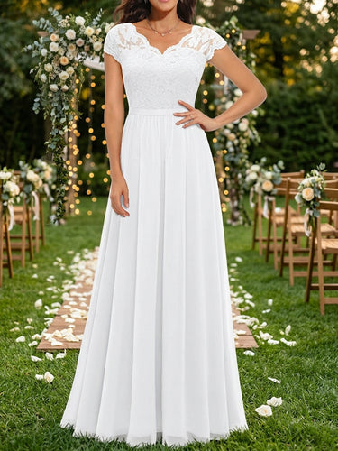 see line dresses A Line 3D Flower Floral Lace See Through Sweetheart Neck Wedding Dress SELINADRESS