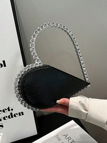 ハートシェイプ光沢のあるスプリットジョイントバッグバッグアクセサリーハンドバッグ