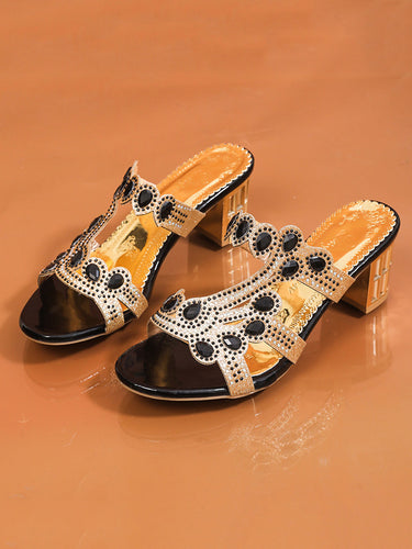 1775825 Square Open Toe Rhinestone Pumps