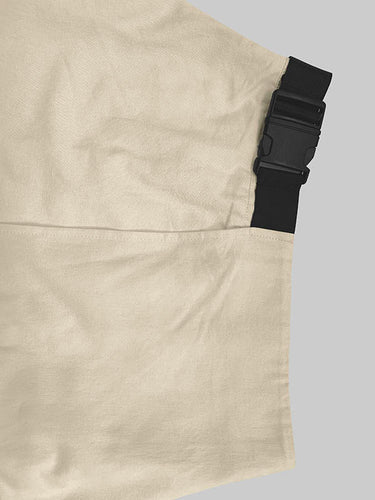 1613695 A-Line Loose Asymmetric Elasticity Pockets Split-Joint Skirts Bottoms