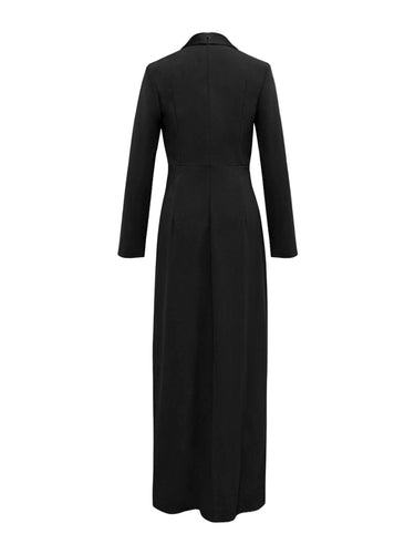 Mangas compridas cor de cor de vésio em V maxi, maxi, maxi, maxi, vestidos maxi