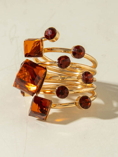 1784771 Geometric Rhine Stones Rings Accessories
