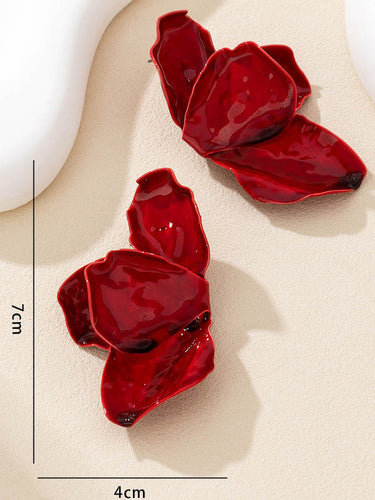1732495 Irregularity Flower Print Earrings Accessories