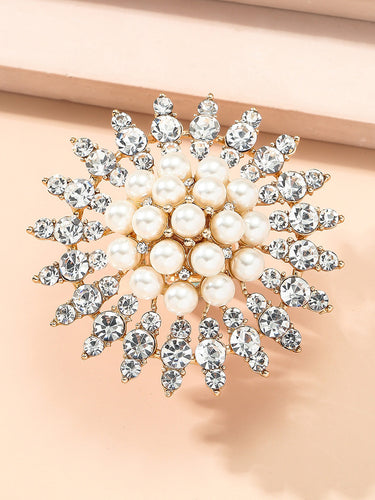 1733595 Geometric Rhine Stones Shiny Rings Accessories