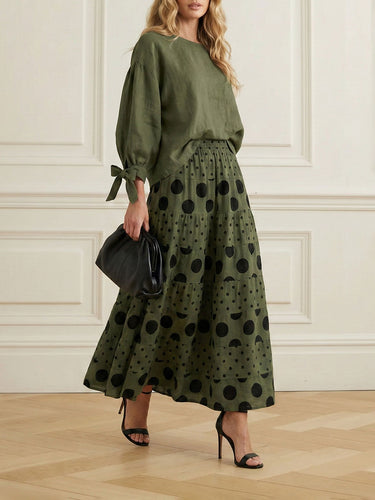 الأكمام الطويلة فضفاضة لون الصلبة غير متماثلة مرتبطة بلوزات وقمصان واحدة من الكتف واحد