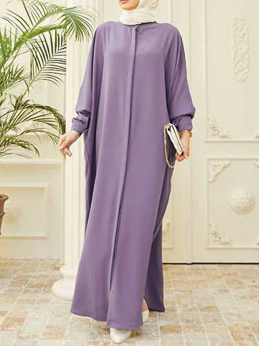 Mangas de batwing sueltas Muslim sólido color sólido
