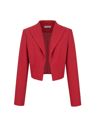 Lange mouwen skinny effen kleur gekerfde kraag blazer bovenkleding