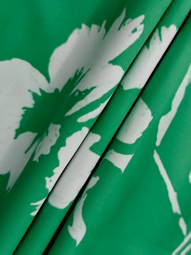 Uitlopende mouwen Losse bloemenprint Geplooide zakken Split-zijkant V-hals Maxi-jurken