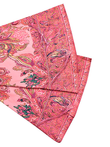 Vestidos midi holgados de manga larga con cuello alto y estampado de colores contrastantes 