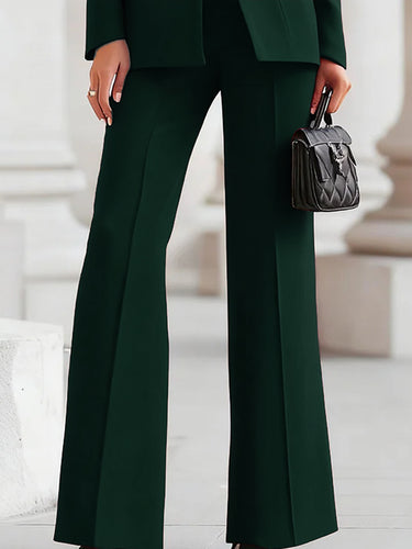 1712191 High Waisted Wide Leg Solid Color Pants Suits Bottoms
