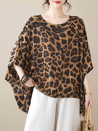 Time magliette leopardate allentate leopardolette