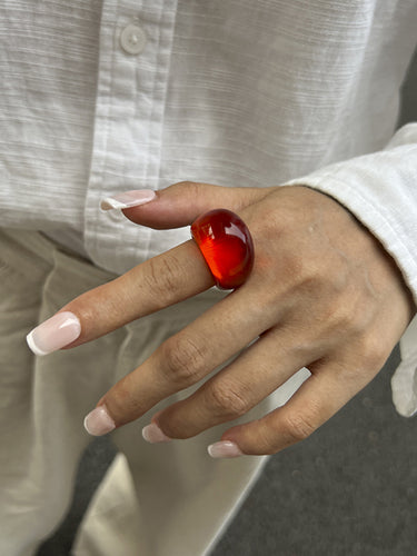 1718675 Geometric Shiny Slightly Sheer Rings Accessories