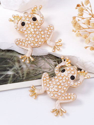 1715206 Animal Shape Rhinestone Shiny Earrings Accessories