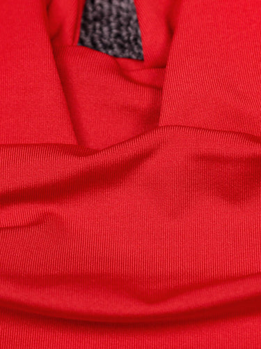 1754944 A-Line Elasticated Waist Backless Pleated Solid Color Split-Joint Deep V-Neck Mini Dresses