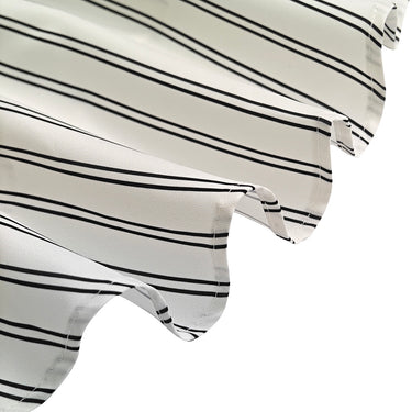 Blusas de manga larga, holgadas, con botones y solapa a rayas de color contrastante.&Sblusas