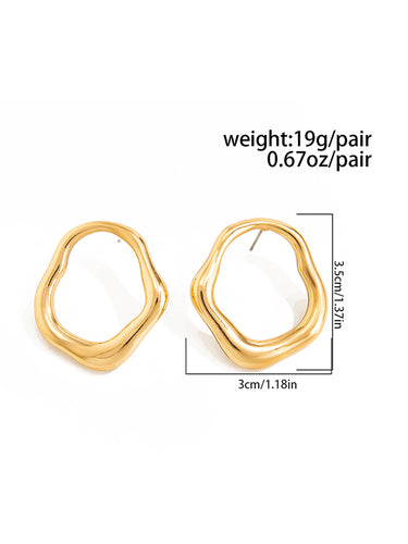 1719087 Irregularity Shiny Earrings Accessories
