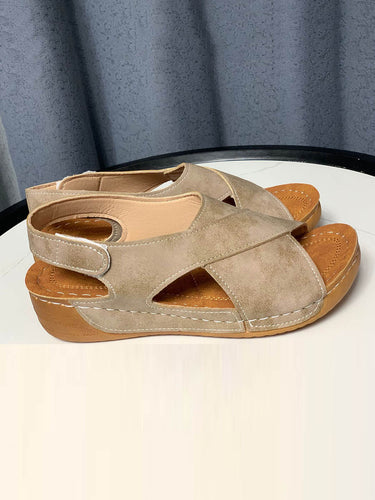 1782367 Contrast Color Hollow Open Toe Sandals