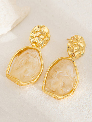 1718931 Irregularity Geometric Shiny Earrings Accessories