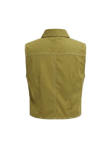 بلوزات بدون أكمام بلون موحد وياقة عريضة&Sقمصان هيرتس