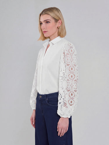 Long Sleeves Loose Buttoned Hollow Solid Color Split-Joint Lapel Blouses&shirts Tops