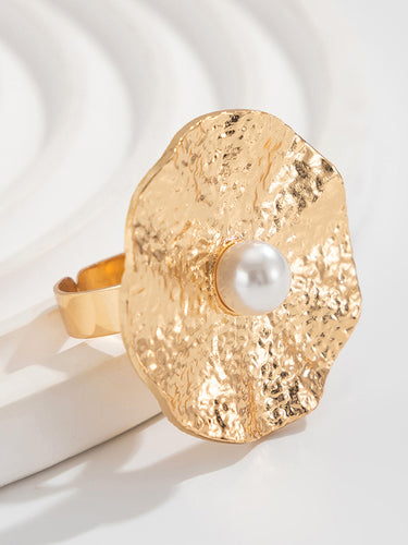 1716782 Geometric Pleated Shiny Rings Accessories