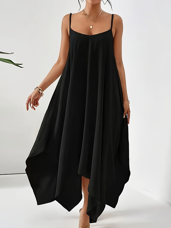 Loose Plus Size Mesh Pleated Solid Color Split-Joint Mock Neck Maxi Dresses Two Pieces Set main image 1