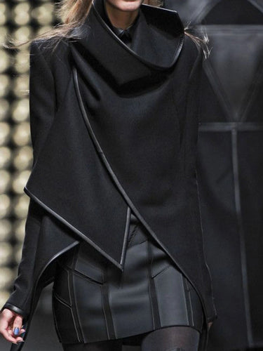 Cappotto di lana ad alta divisione asimmetrica originale