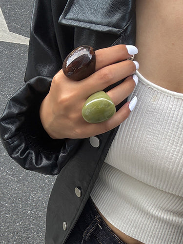 1729176 Irregularity Geometric Shiny Rings Accessories