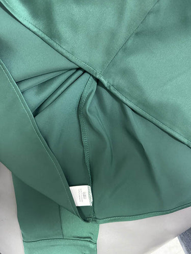 1728930 Long Sleeves Skinny Pleated Solid Color Split-Joint One-Shoulder Blouses&Shirts Tops