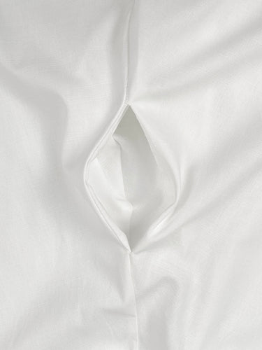 A-Linie High-Low Einfarbiges Maxikleid mit Reißverschluss und Rundhalsausschnitt