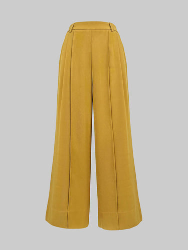 High Waisted Wide Leg Solid Color Split-Joint Pants Trousers