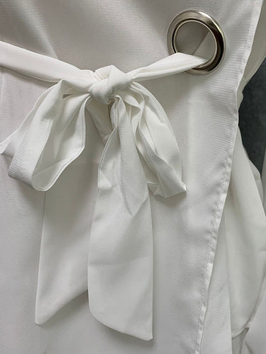 1435368 Loose Wrap Bandage Hollow Solid Color Split-Joint Blouses&Shirts Tops