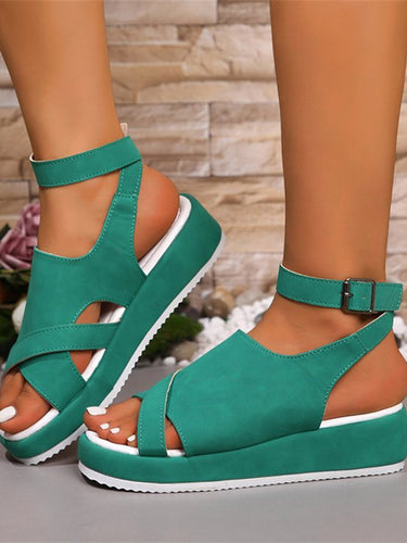 1787200 Buckle Round-Toe Sandals