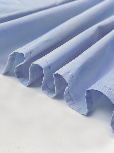 1654495 Loose Puff Sleeves Pleated Solid Color Split-Joint Lapel Maxi Dresses Shirt Dress