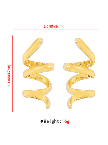 1491036 Solid Color Spirality Earrings Accessories