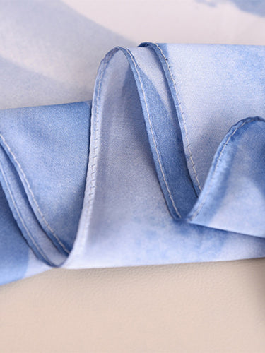 الأزهار القديمة المطبوعة حرير تقليد وشاح شال