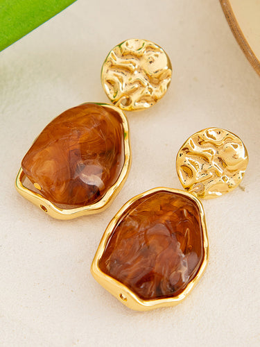 1718921 Irregularity Geometric Shiny Earrings Accessories