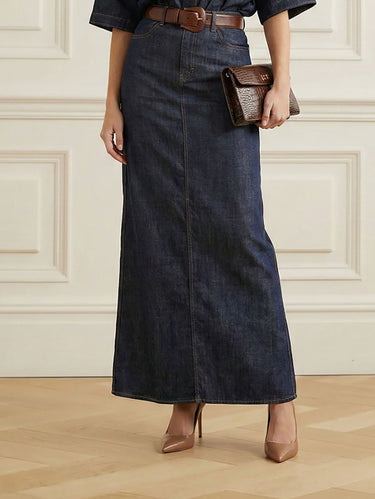 Coluna sem cinto de cor sólida zíper saias de fundo