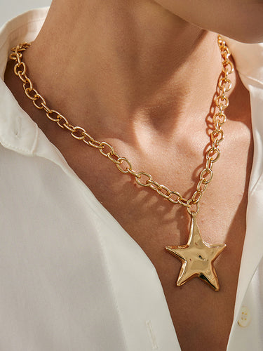 1718859 Chains Shiny Star Shape Necklaces Accessories