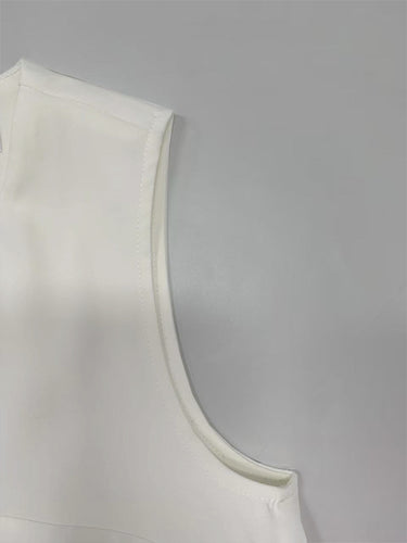 1667205 Loose Sleeveless Pockets Solid Color Split-Joint Round-Neck Maxi Dresses